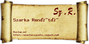 Szarka Renátó névjegykártya